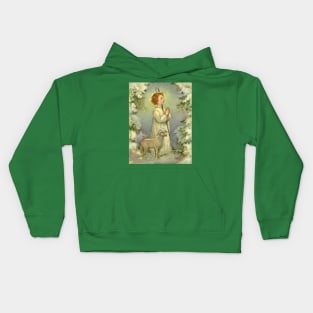 Vintage Christmas Lamb Kids Hoodie